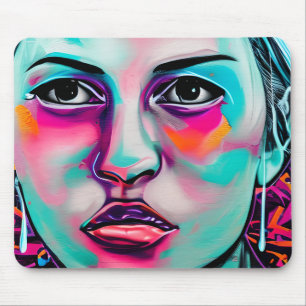 Mousepad Rosto de Mulher Arte Digital Gerado por IA