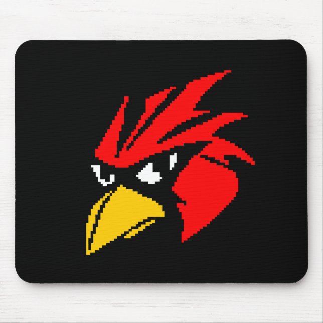 Mousepad Rosto de pássaro pixelado fofo (Frente)