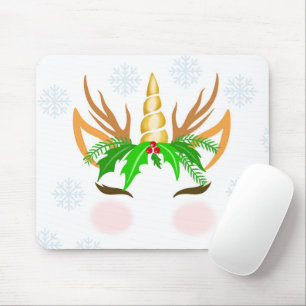 Mousepad Rosto de Unicórnio de Natal