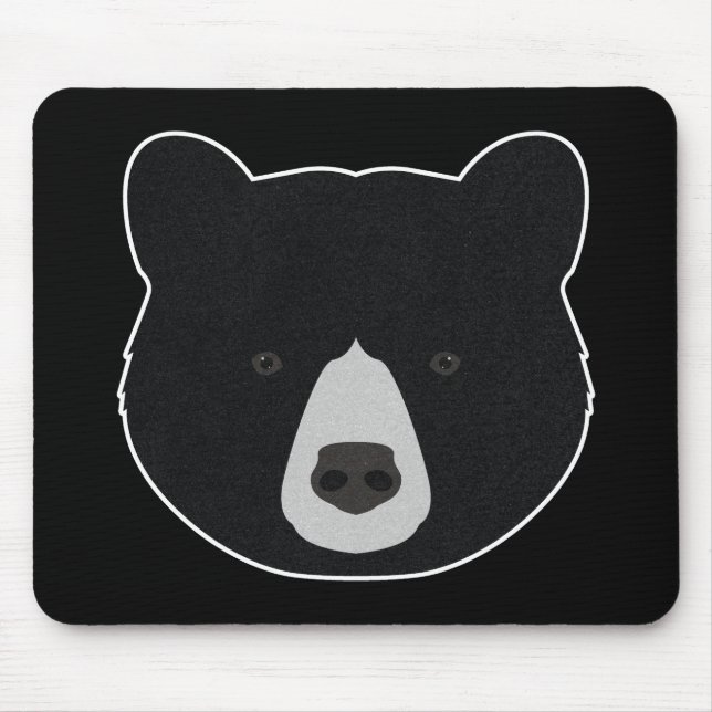Mousepad Rosto de Urso Preto (Frente)
