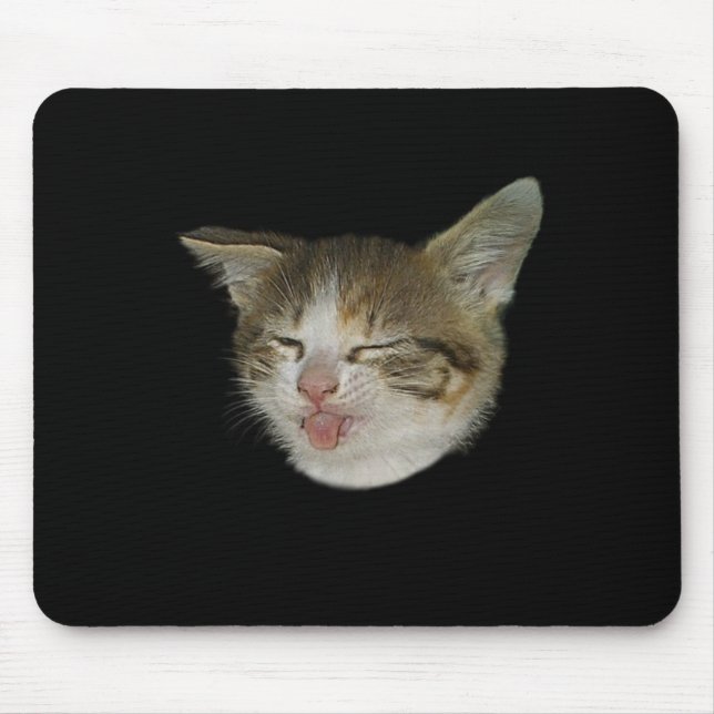 Mousepad Rosto divertindo de gatinho gracioso que careta (Frente)