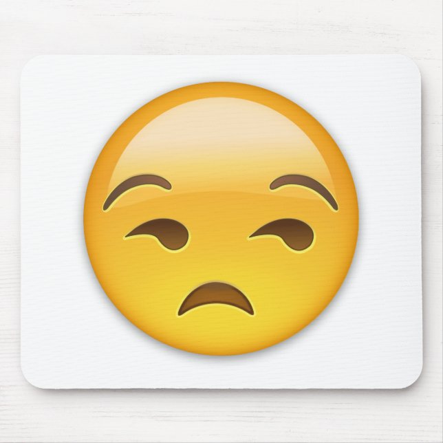 Mousepad Rosto Emoji Não Amusado (Frente)