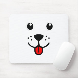 Mousepad Rosto Emoticon Feliz de Cachorro Animal de Estimaç