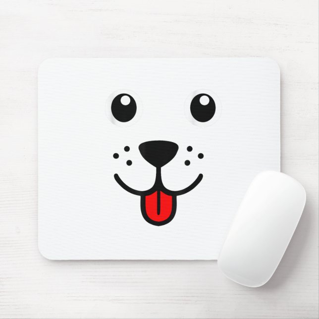 Mousepad Rosto Emoticon Feliz de Cachorro Animal de Estimaç (Com mouse)