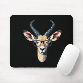 Mousepad Rosto engraçado de gazela para amante de safári e