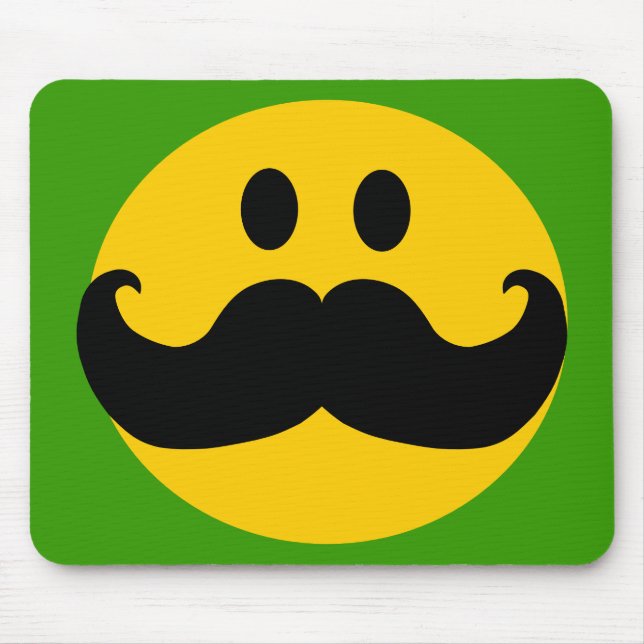 Mousepad Rosto Feliz Amarelo de bigode (Frente)