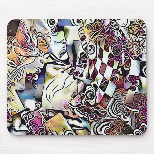 Mousepad Rosto num ornamento abstrato (Frente)