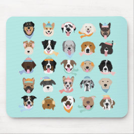 Mousepad Rostos de Cachorro Inverno