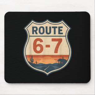 Mousepad Rota 6-7 Meme Engraçado Retro Antigo Sinal de Estr