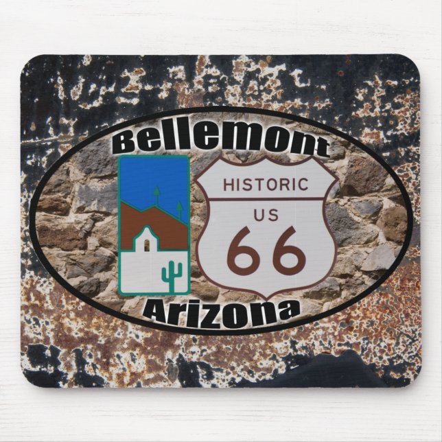 Mousepad Rota histórica 66 Bellemont dos E.U., arizona (Frente)