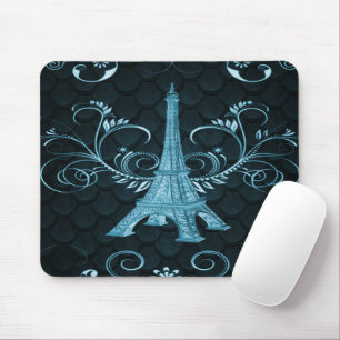 Mousepad Rotação azul de torre Eiffel