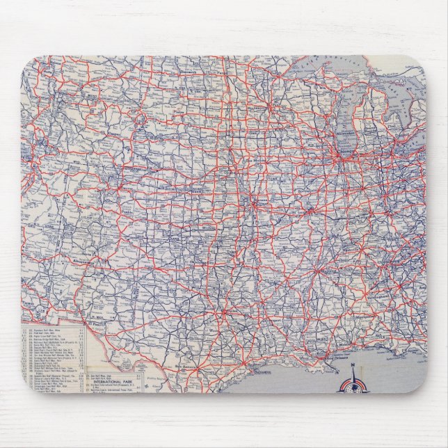 Mousepad Roteiro dos Estados Unidos (Frente)