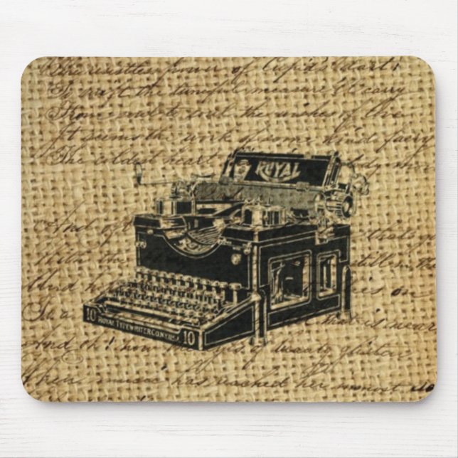 Mousepad roteiros jornalísticos burlap antique tywrite (Frente)