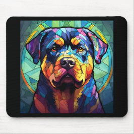 Mousepad Rottweiler de Vidro Pintado