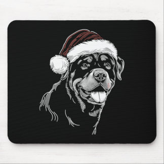 Mousepad Rottweiler Dog Santa Hat Christmas Xmas Pajama