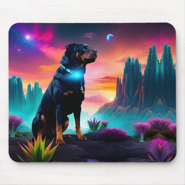 Mousepad Rottweiler em um Mundo de Alienígenas (Frente)