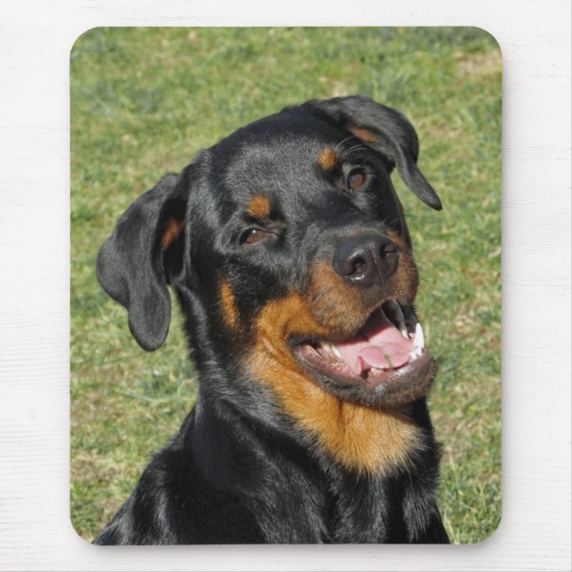 Mousepad Rottweiler - Pad Feliz do Rato de Cachorro (Frente)