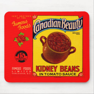 Mousepad Rótulo canadense Beauty rim beans 1930