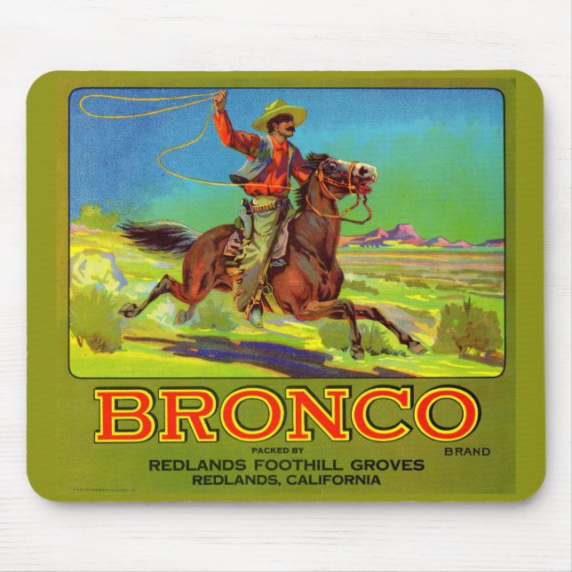 Mousepad Rótulo da caixa de fruta do Bronco 1920 (Frente)