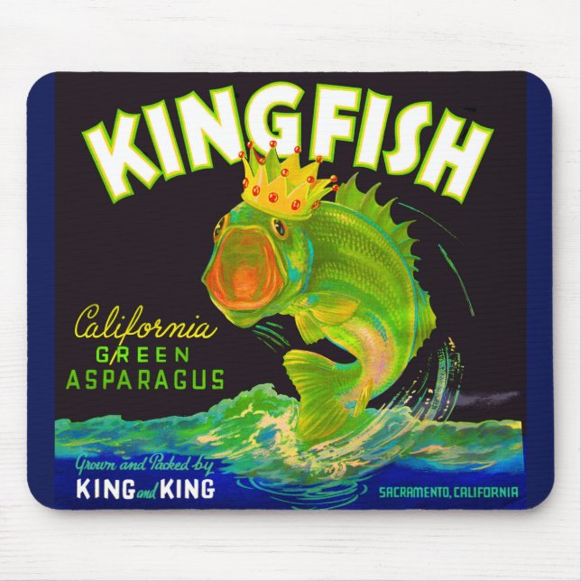 Mousepad Rótulo da caixa espargos Kingfish 1930 (Frente)