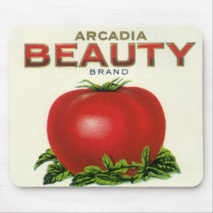 Mousepad Rótulo de Caixa de Frutas Antiga, Tomates Arcadia