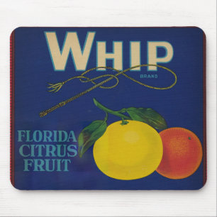 Mousepad Rótulo de Fruta de Citrus do Whip Vintage
