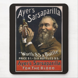 Mousepad Rótulo de Produto Antigo, Bebida Sarsaparilla da A