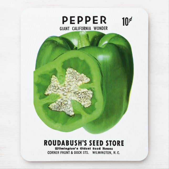 Mousepad Rótulo do Pacote de Sementes de Pimenta (Frente)
