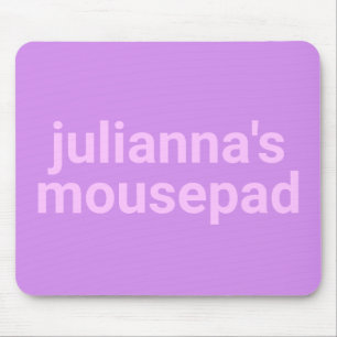 Mousepad Rótulo e nome púrpura rosa minimalistas modernos