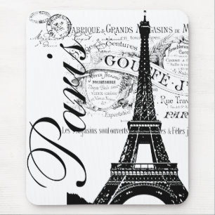 Mousepad Rótulo Vintage Paris & Torre Eiffel