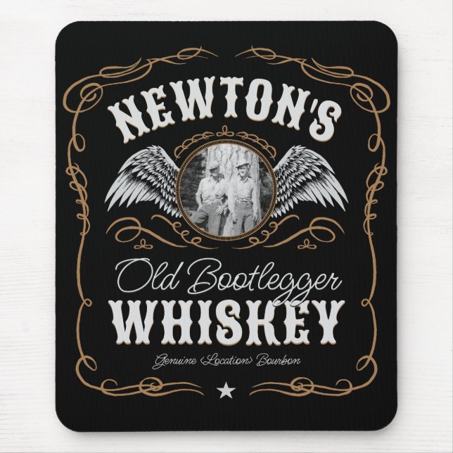 Mousepad Rótulo Whiskey Antigo ADICIONAR Nome da Família FO (Frente)