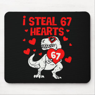 Mousepad Roubo 67 Corações Seis Sete Dinossauro do Dia dos 