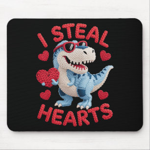 Mousepad Roubo Corações Roupa de Dinossauro Fofo para Crian