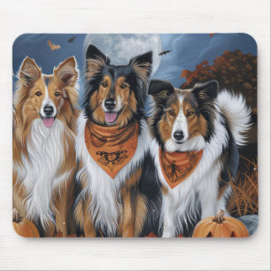 Mousepad Rough Collie Halloween Spooky
