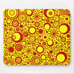 Mousepad Rounds, Pad do mouse vermelho amarelo do computado