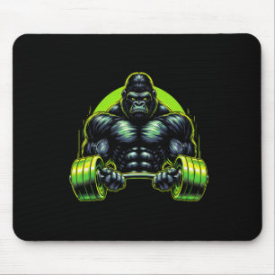 Mousepad Roupa de Academia de Macaco Gorila Motivação de Tr