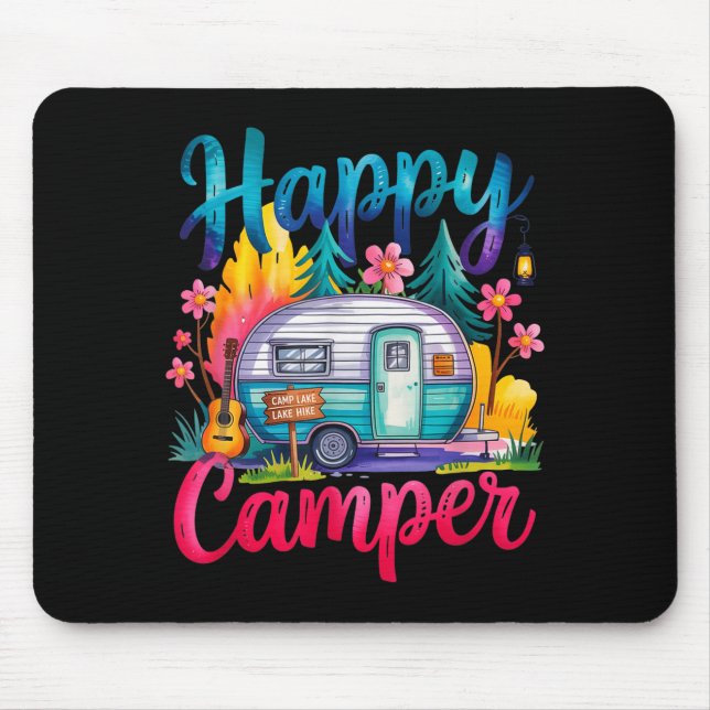 Mousepad Roupa de camping divertida e feliz para crianças e (Frente)