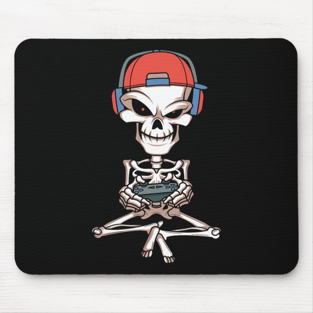 Mousepad Roupa de Halloween engraçada de esqueleto para jog (Frente)
