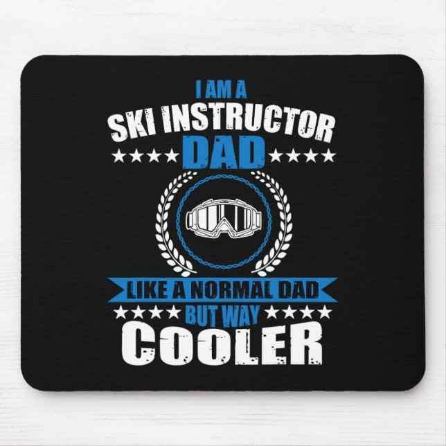 Mousepad Roupa de Papai Instrutor de Esqui Engraçado para o (Frente)