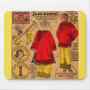 Mousepad roupa de papel do chinês da boneca de Jane Arden