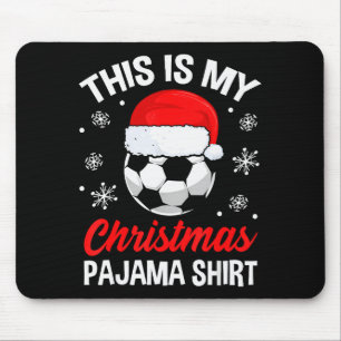 Mousepad Roupa de pijama engraçada de Natal bola de futebol
