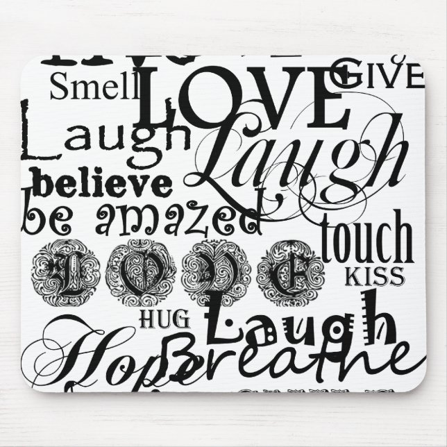 Mousepad Roupa e presentes do conselho da vida do texto do (Frente)