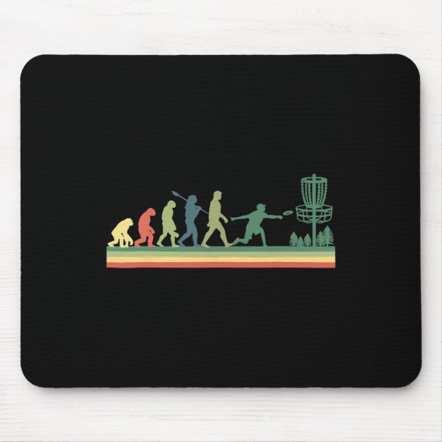 Mousepad Roupa engraçada de golfe de disco retrô evolução F (Frente)