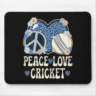 Mousepad Roupas de Amante de Críquete Paz Amor Estampa de G