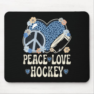 Mousepad Roupas de Amante de Hockey Paz Amor Estampa de Gue