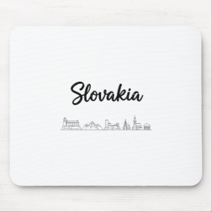 Mousepad Roupas de viagem de férias no horizonte da Eslováq