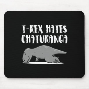 Mousepad Roupas de Yoga de T-rex Dinossauro Engraçado Prese