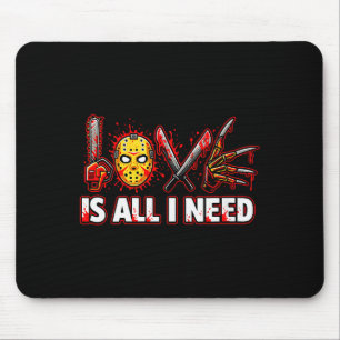 Mousepad Roupas femininas de terror engraçado Amor é tudo o