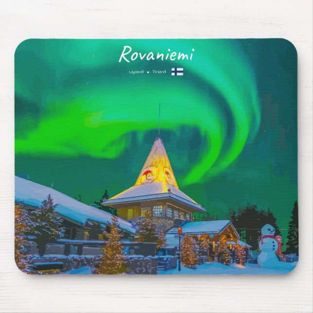 Mousepad Rovaniemi, Finlândia - Magia Aurora  (Frente)