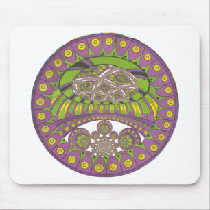Mousepad Roxo Africano e Caleidoscópio Amarelo Tradicional